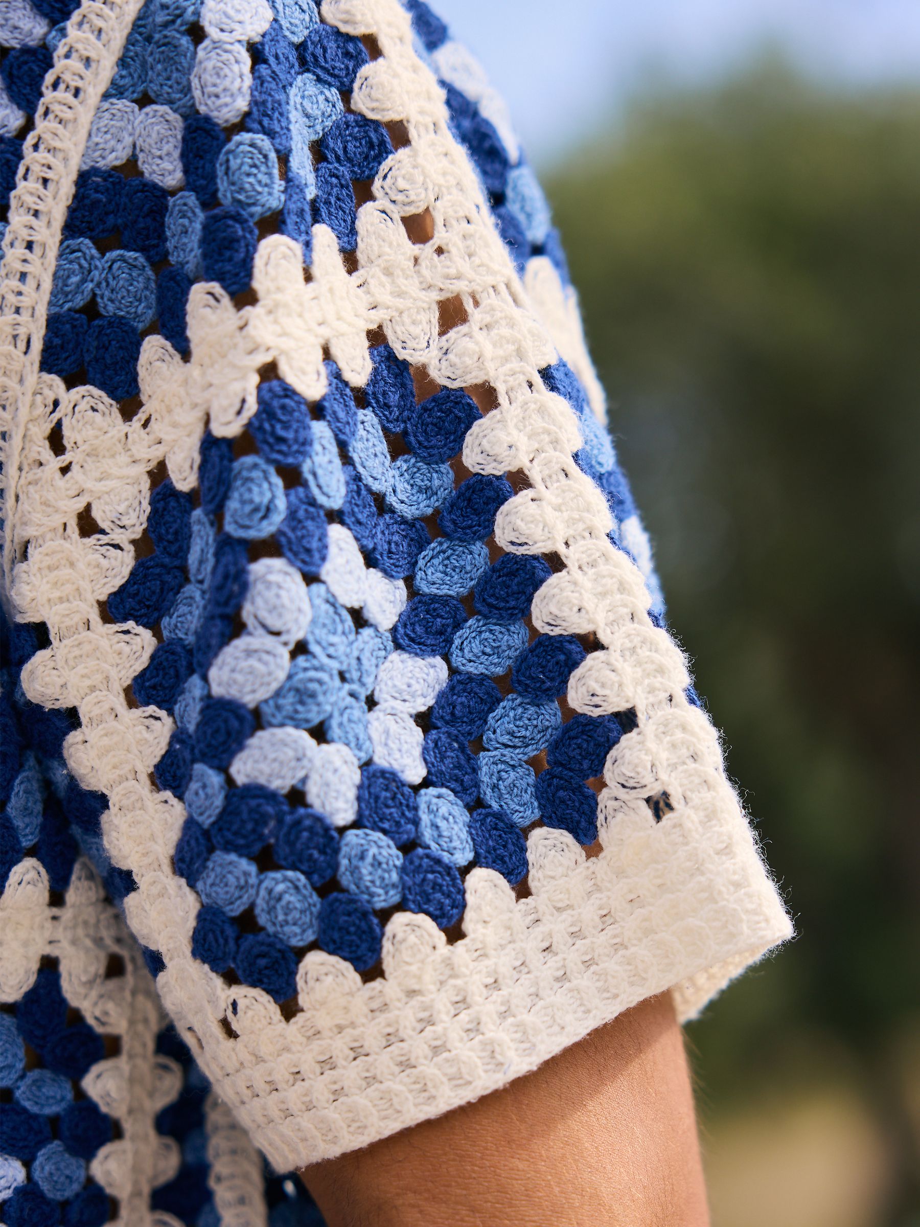 Buy MAUVAIS Blue Quadro Crochet Shirt from Next USA
