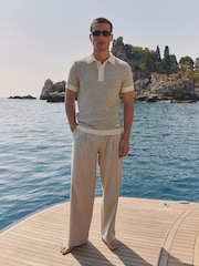 MAUVAIS Green Torino Narrow Stripe Polo Shirt - Image 3 of 6