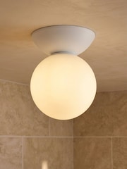 RUL LIGHTING White Lente Bathroom Glass Ceiling Light - Image 1 of 5