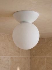 RUL LIGHTING White Lente Bathroom Glass Ceiling Light - Image 2 of 5