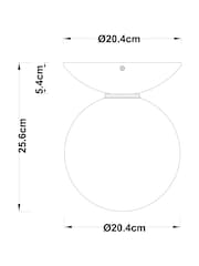 RUL LIGHTING White Lente Bathroom Glass Ceiling Light - Image 4 of 5