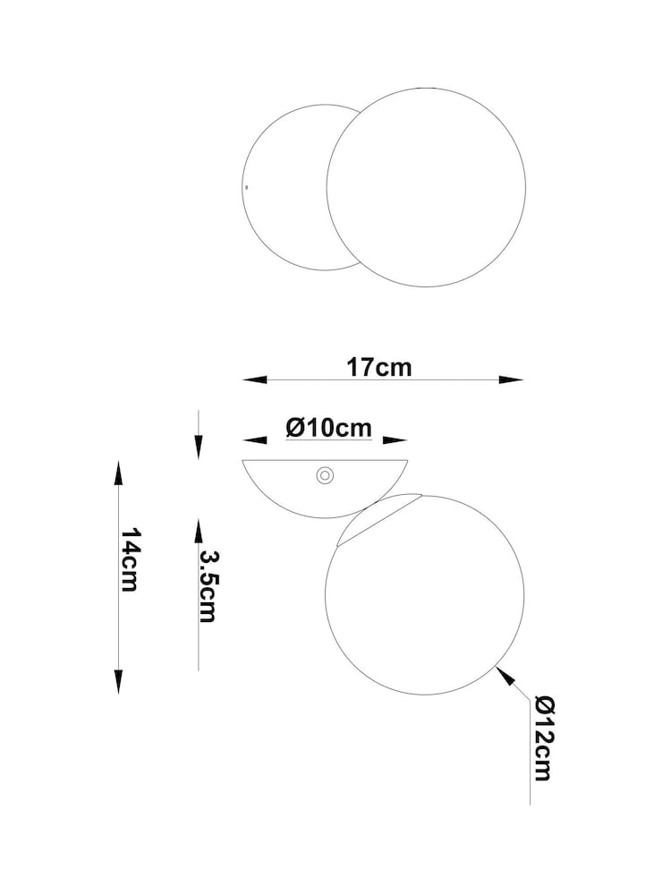 RUL LIGHTING White Lente Bathroom Glass Wall Light - Image 4 of 4 RUL LIGHTING White Lente Bathroom Glass Wall Light - Image 4 of 4