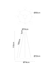 RUL LIGHTING Black Smoke Mako 8 Light Glass LED Round Pendant Ceiling Light - Image 4 of 4