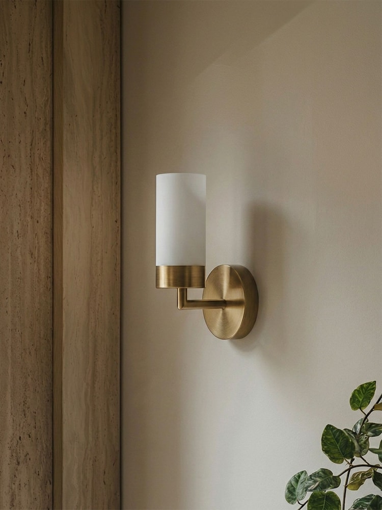 RUL LIGHTING GOLD Ellis Bathroom Metal & Glass Wall Light - Image 2 of 4 RUL LIGHTING GOLD Ellis Bathroom Metal & Glass Wall Light - Image 2 of 4
