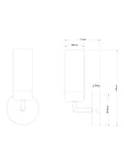 RUL LIGHTING GOLD Ellis Bathroom Metal & Glass Wall Light - Image 4 of 4