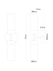 RUL LIGHTING GOLD Ellis Bathroom Metal & Glass Wall Light - Image 4 of 4