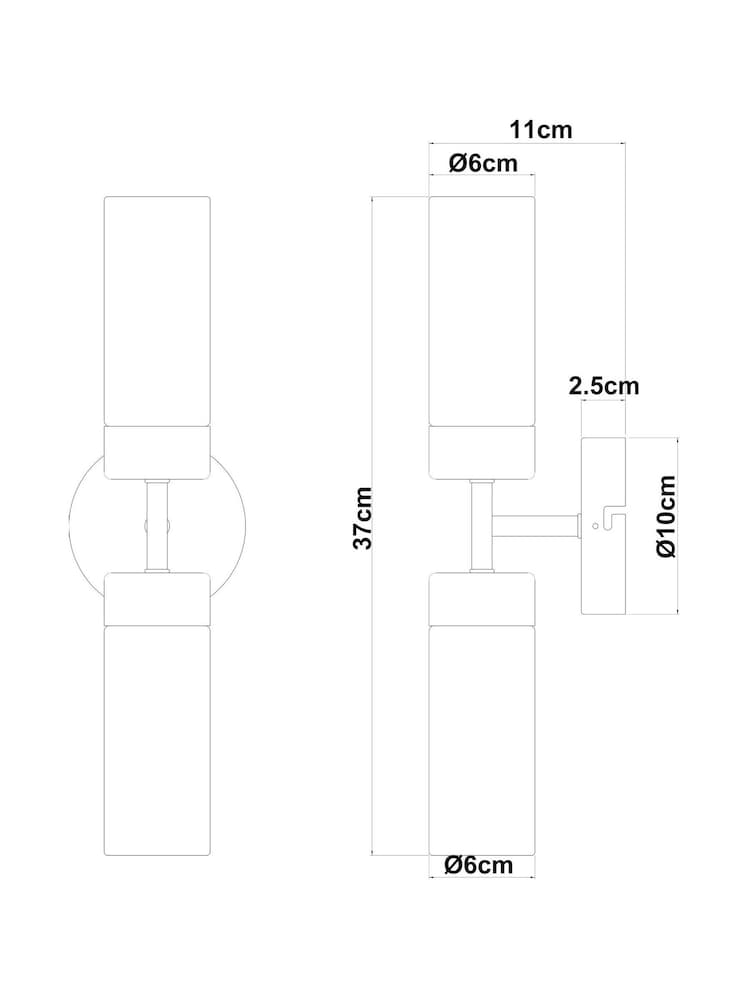 RUL LIGHTING GOLD Ellis Bathroom Metal & Glass Wall Light - Image 4 of 4 RUL LIGHTING GOLD Ellis Bathroom Metal & Glass Wall Light - Image 4 of 4