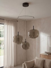 RUL LIGHTING Black Olin 3 Light Glass Cluster Pendant - Image 2 of 4