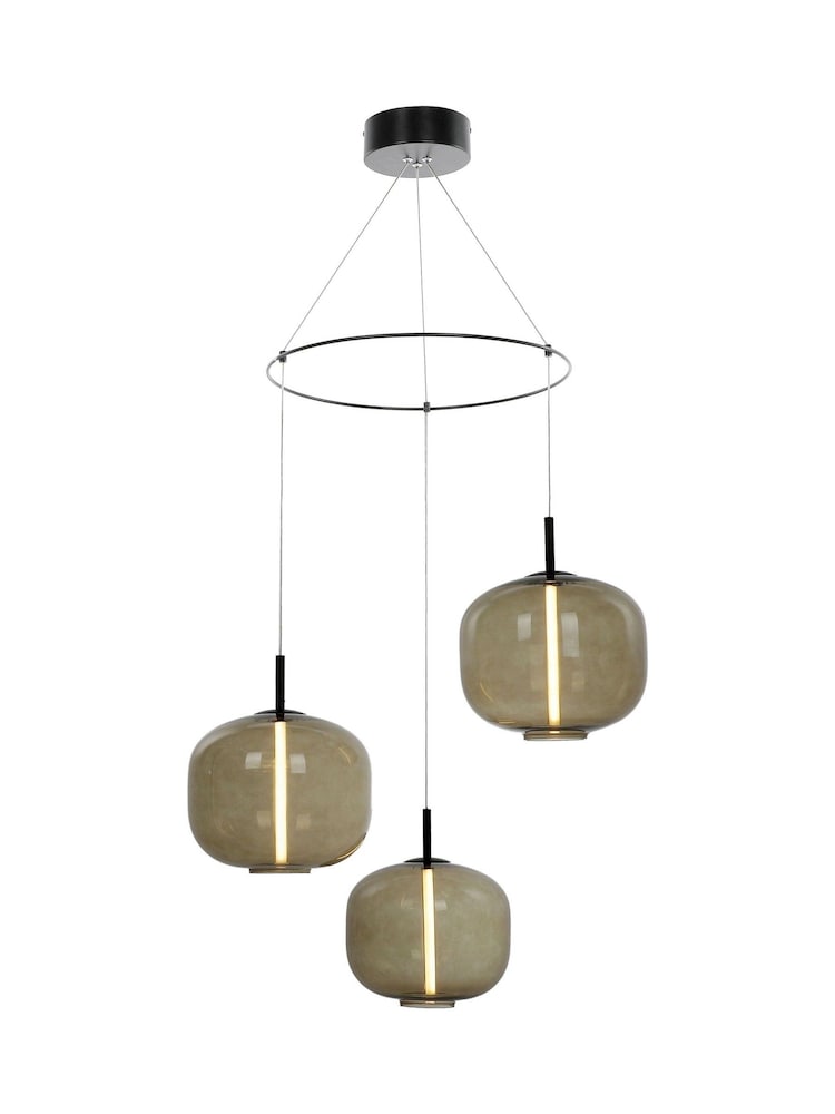 RUL LIGHTING Black Olin 3 Light Glass Cluster Pendant - Image 4 of 4 RUL LIGHTING Black Olin 3 Light Glass Cluster Pendant - Image 4 of 4