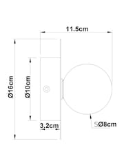 RUL LIGHTING Gold Mika Bathroom Metal & Glass Wall Light - Image 3 of 4