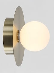 RUL LIGHTING Gold Mika Bathroom Metal & Glass Wall Light - Image 4 of 4