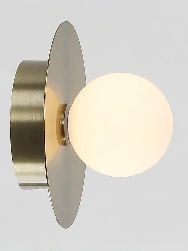 RUL LIGHTING Gold Mika Bathroom Metal & Glass Wall Light - Image 4 of 4 RUL LIGHTING Gold Mika Bathroom Metal & Glass Wall Light - Image 4 of 4