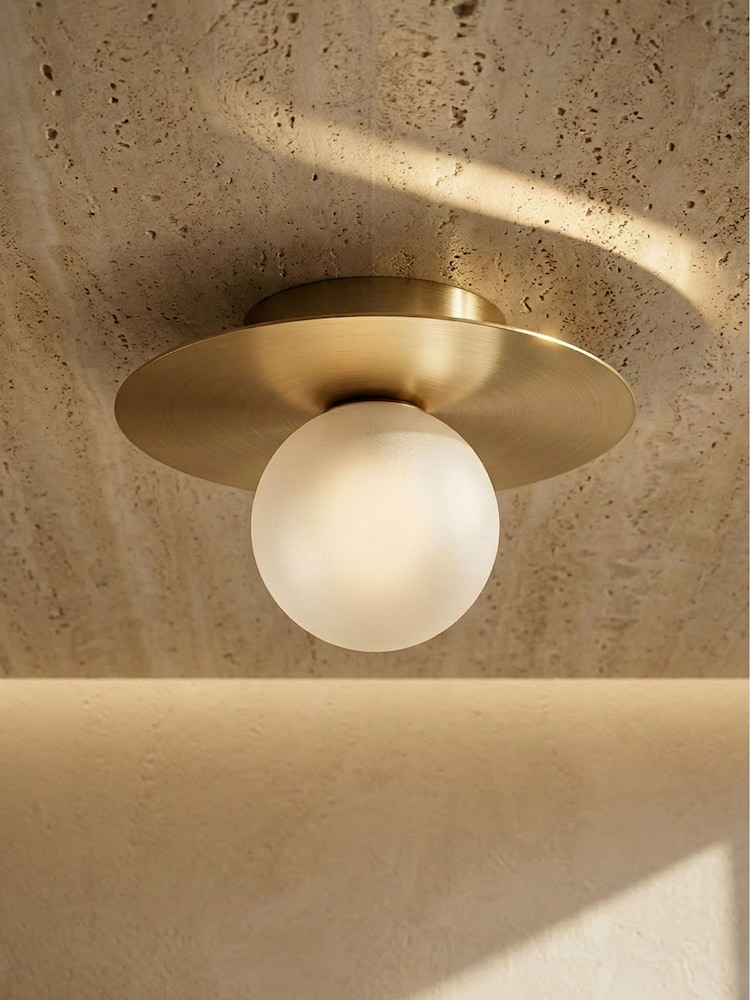 RUL LIGHTING c Mika Bathroom Metal & Glass Ceiling Flush - Image 2 of 5 RUL LIGHTING c Mika Bathroom Metal & Glass Ceiling Flush - Image 2 of 5