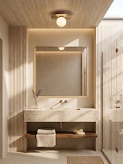 RUL LIGHTING c Mika Bathroom Metal & Glass Ceiling Flush - Image 3 of 5