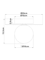 RUL LIGHTING c Mika Bathroom Metal & Glass Ceiling Flush - Image 4 of 5