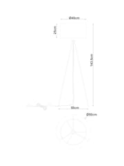 RUL LIGHTING GOLD Leah Metal Tripod Floor Lamp - Image 3 of 4