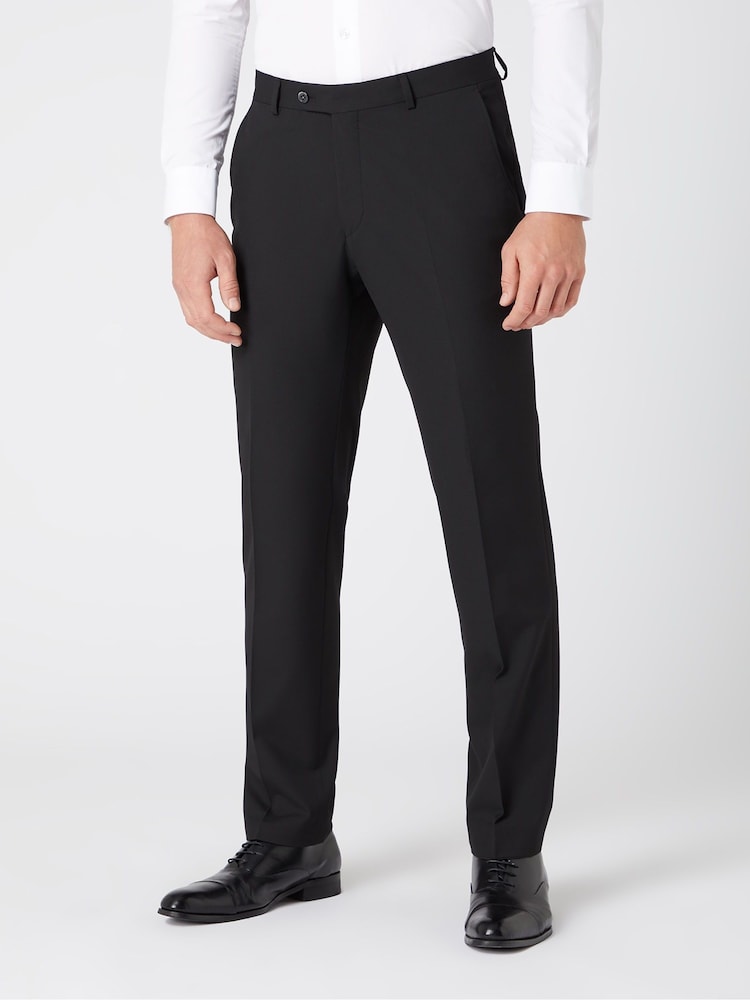 Remus Uomo Black Palucci Tapered Fit Stretch Suit Trousers - Image 1 of 6