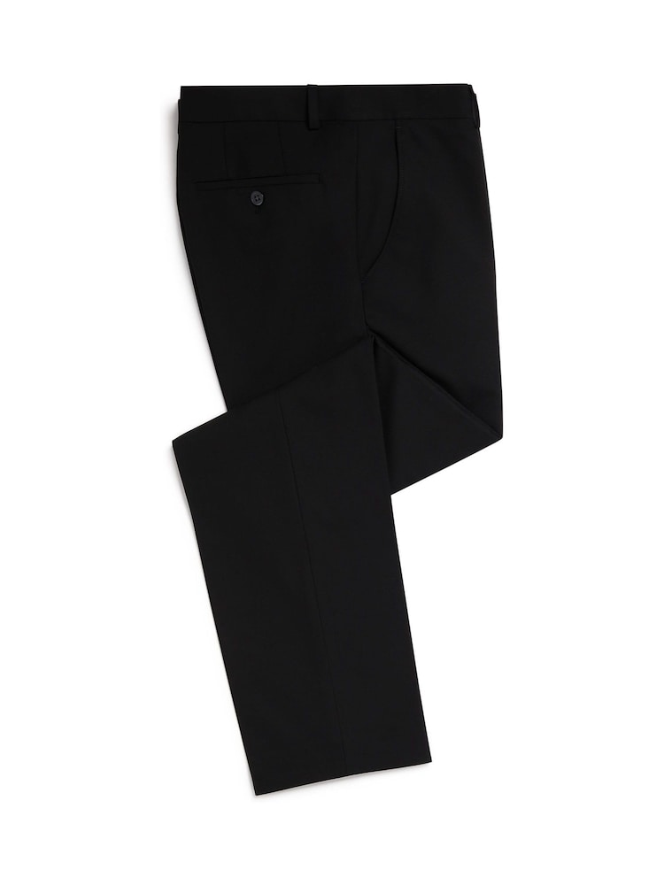 Remus Uomo Black Palucci Tapered Fit Stretch Suit Trousers - Image 6 of 6