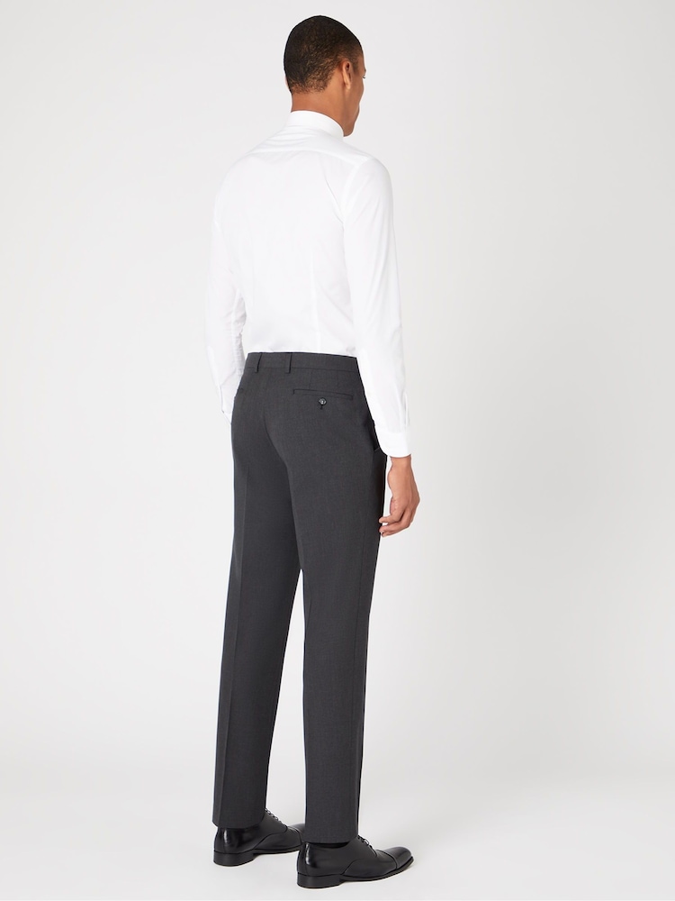 Remus Uomo Grey Palucci Tapered Fit Stretch Suit Trousers - Image 2 of 6