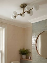 RUL LIGHTING Gold Isha 6 Light Bathroom Metal  Glass Semi Flush Ceiling Light - Image 2 of 4