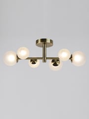 RUL LIGHTING Gold Isha 6 Light Bathroom Metal  Glass Semi Flush Ceiling Light - Image 4 of 4