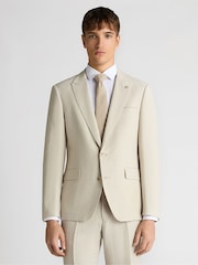 كريم - Remus Uomo Peppe Tapered Fit Linen Blend Suit Jacket - Image 1 of 6