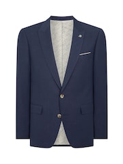 Remus Uomo Peppe Tapered Fit Linen Blend Suit Jacket - صورة 6 من 6