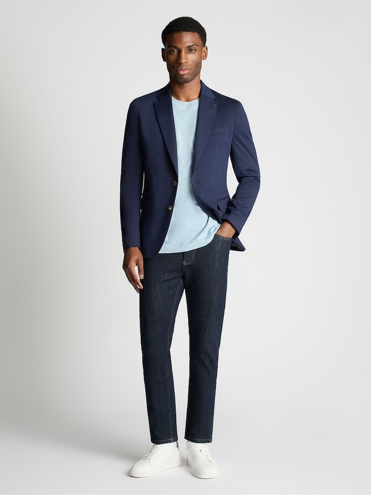 أزرق - Remus Uomo Alto Tapered Fit Stretch Suit Jacket - صورة 2 من 6