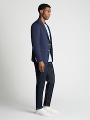 أزرق - Remus Uomo Alto Tapered Fit Stretch Suit Jacket - صورة 4 من 6
