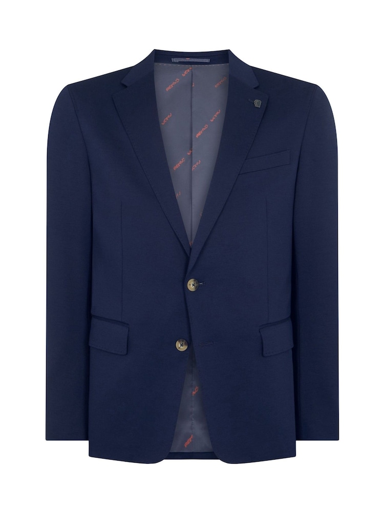 أزرق - Remus Uomo Alto Tapered Fit Stretch Suit Jacket - صورة 6 من 6