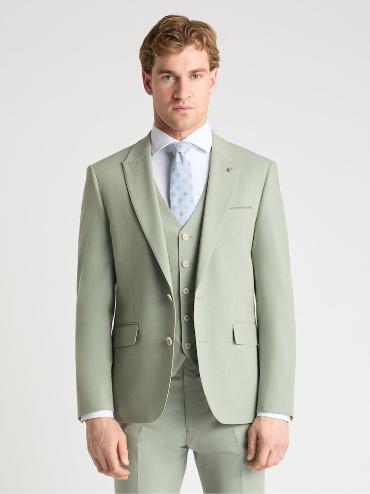 Remus Uomo Green Peppe Tapered Fit Stretch Suit Jacket - Image 1 of 6