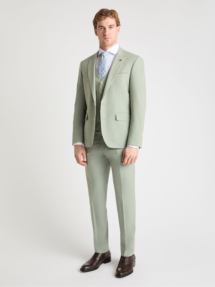 Remus Uomo Green Peppe Tapered Fit Stretch Suit Jacket - Image 2 of 6