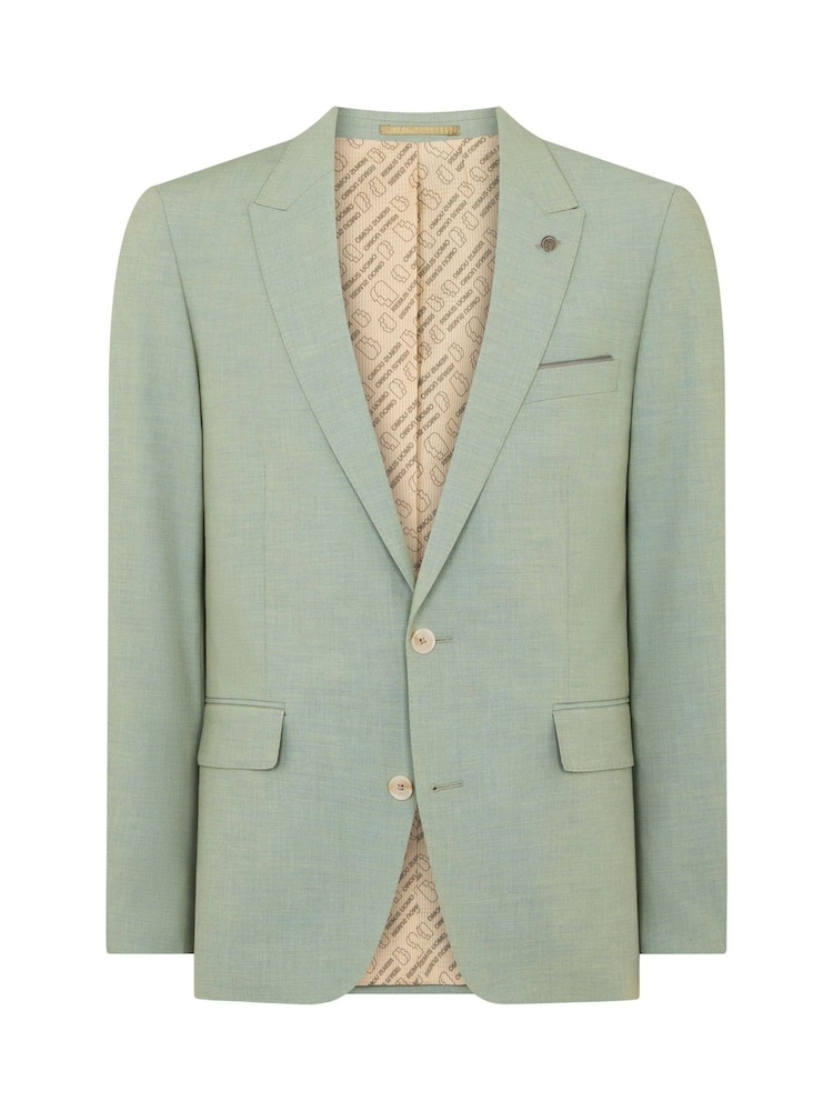 Remus Uomo Green Peppe Tapered Fit Stretch Suit Jacket - Image 6 of 6