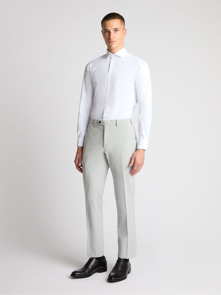 Remus Uomo Grey Palucci Tapered Fit Stretch Suit Trousers - Image 2 of 6