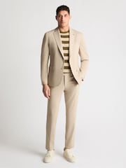 كريم - Remus Uomo Alto Tapered Fit Stretch Suit Jacket - صورة 2 من 6