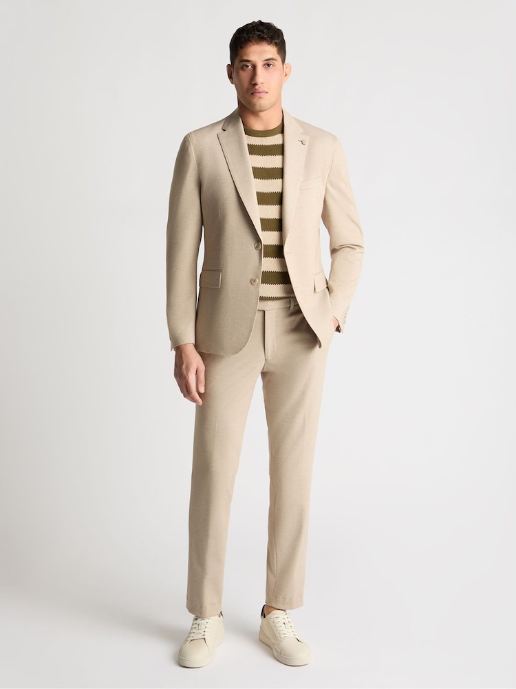 كريم - Remus Uomo Alto Tapered Fit Stretch Suit Jacket - صورة 2 من 6