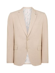 كريم - Remus Uomo Alto Tapered Fit Stretch Suit Jacket - صورة 6 من 6