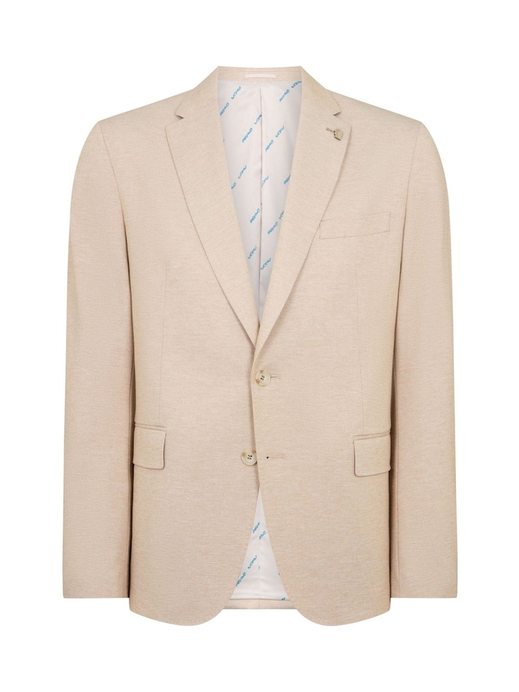 كريم - Remus Uomo Alto Tapered Fit Stretch Suit Jacket - صورة 6 من 6