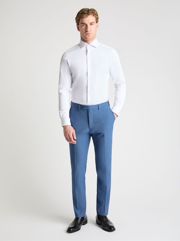 כחול  - Remus Uomo Peppe Tapered Fit Suit Trousers - תמונה 2 מתוך 6