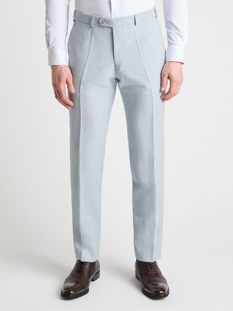 Azul - Pantalones de traje de lino de corte cónico Peppe de Remus Uomo - Imagen 1 de 6