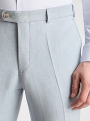 Azul - Pantalones de traje de lino de corte cónico Peppe de Remus Uomo - Imagen 4 de 6