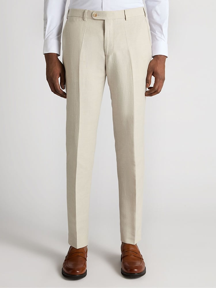 Remus Uomo Peppe Tapered Fit Dress Bukser i Linblanding - Bilde 1 av 6