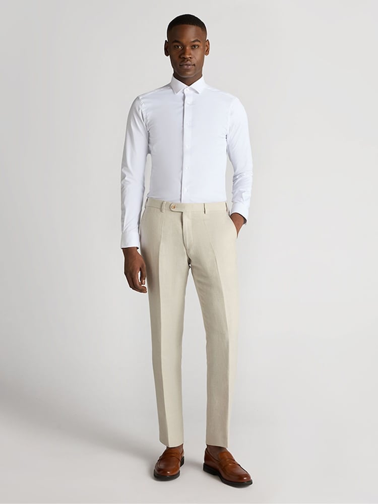 Remus Uomo Peppe Tapered Fit Dress Bukser i Linblanding - Bilde 2 av 6