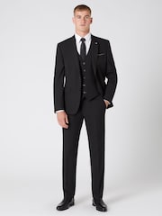 Remus Uomo Black Palucci Tapered Fit Stretch Suit Waistcoat - Image 3 of 5