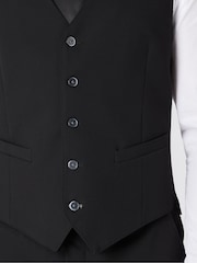Remus Uomo Black Palucci Tapered Fit Stretch Suit Waistcoat - Image 4 of 5