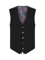Remus Uomo Black Palucci Tapered Fit Stretch Suit Waistcoat - Image 5 of 5