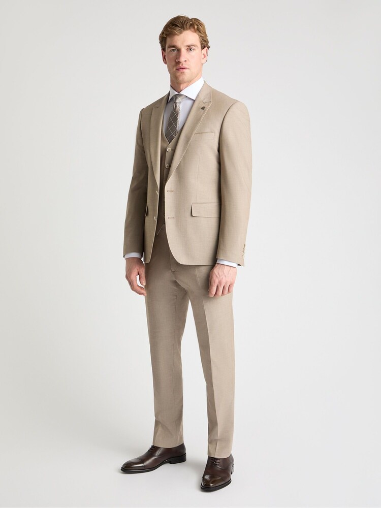 Remus Uomo Cream Peppe Tapered Fit Stretch Suit Jacket - Image 2 of 6