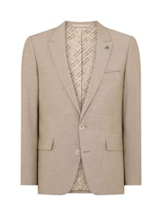 Remus Uomo Cream Peppe Tapered Fit Stretch Suit Jacket - Image 6 of 6