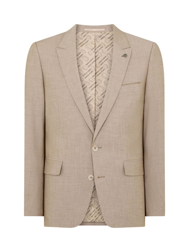 Remus Uomo Cream Peppe Tapered Fit Stretch Suit Jacket - Image 6 of 6