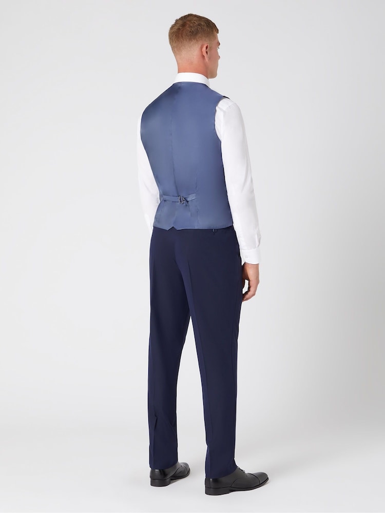 Plavo - Remus Uomo Palucci Tapered Fit Stretch Suit Waistcoat - Slika 2 od 5